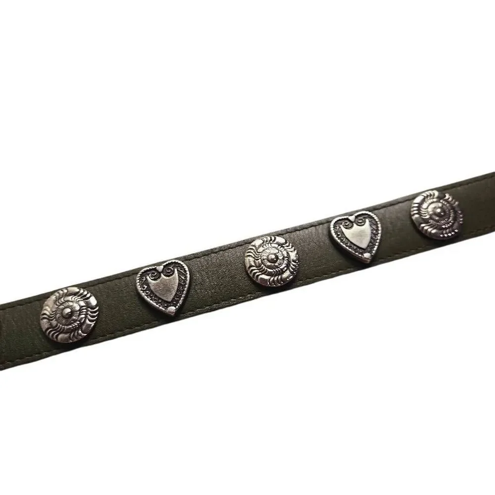 Girl's green heart studded belt
